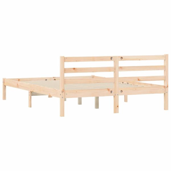Рамка за легло Естествен 208,5 x 157,5 x 69,5 см Солиден бор