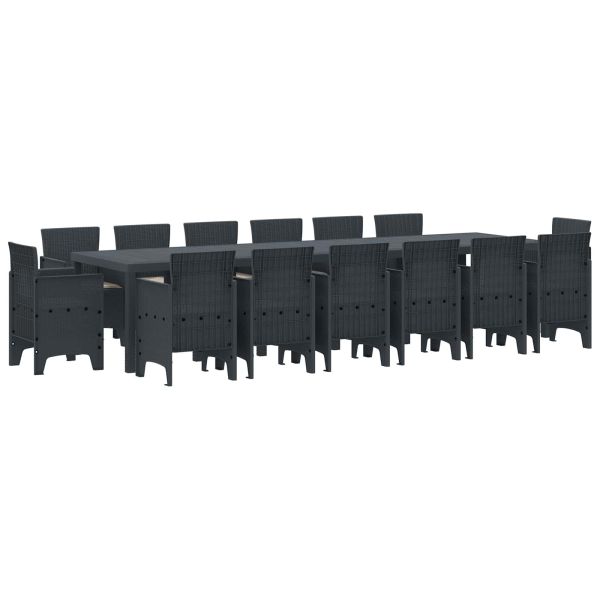 Комплект за хранене в градината 15 pcs Антрацит Ратан Polt