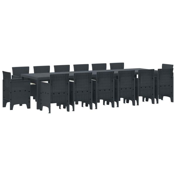 Комплект за хранене в градината 15 pcs Антрацит Ратан Polt