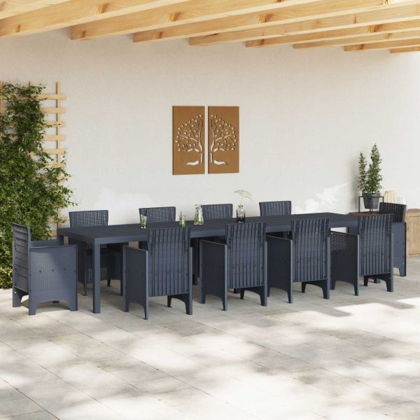 Градинска маса Антрацит 350 x 100 x 74 см полиратан