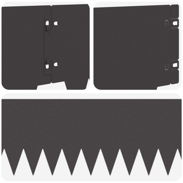 Ограда за трева 10 pcs 103 x 20 см метал Черно