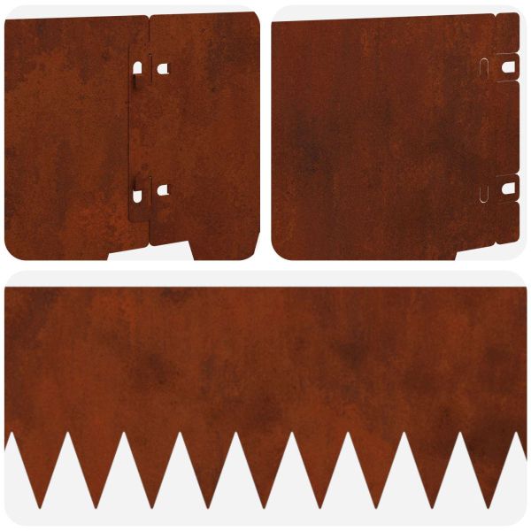 Ограда за трева 10 pcs 103 x 20 см метал Ръждясало