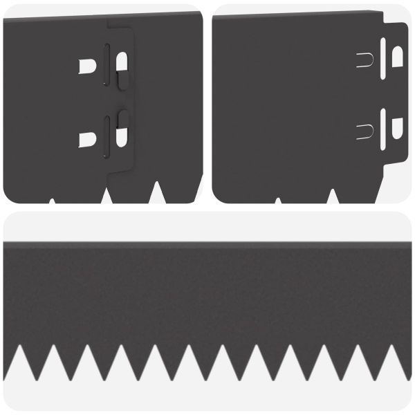 Ограда за трева 50 pcs 103 x 10 см Стомана Черно