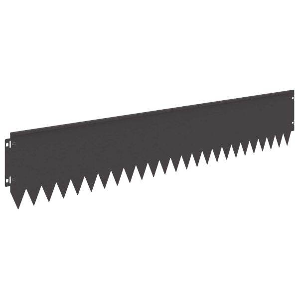 Ограда за трева 10 pcs 103 x 20 см Стомана Черно