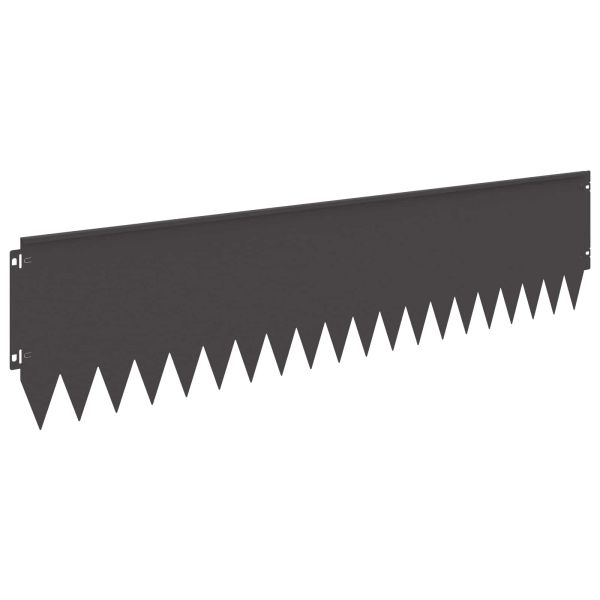 Ограда за трева 10 pcs 103 x 25 см Стомана Черно