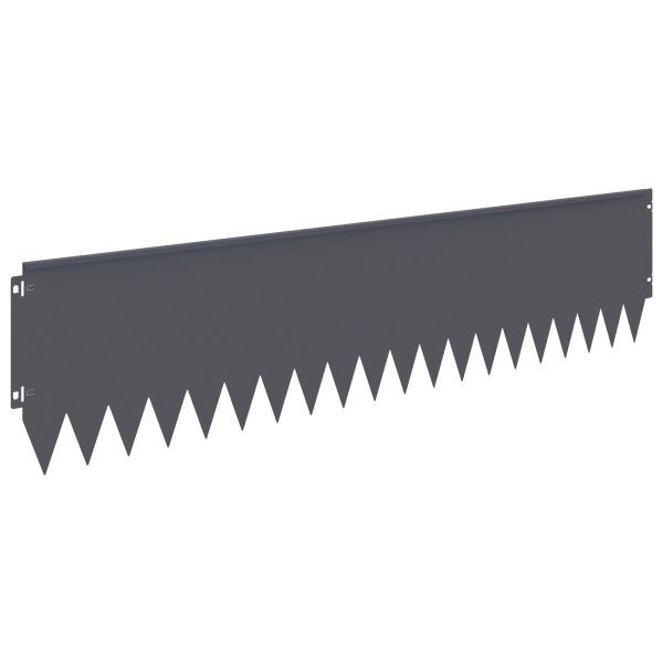 Ограда за трева 10 pcs 103 x 25 см Стомана Антрацит