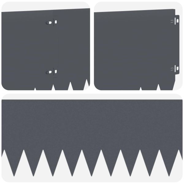 Ограда за трева 10 pcs 103 x 25 см Стомана Антрацит