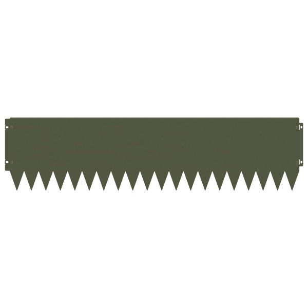 Ограда за трева 20 pcs 103 x 25 см Стомана Маслиненозелено