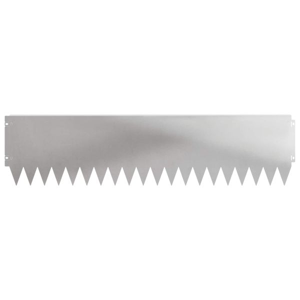 Ограда за трева 10 pcs 103 x 25 см Стомана Сребристо