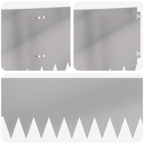 Ограда за трева 10 pcs 103 x 25 см Стомана Сребристо