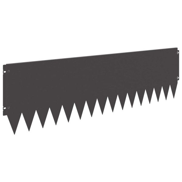 Ограда за трева 10 pcs 103 x 30 см Стомана Черно