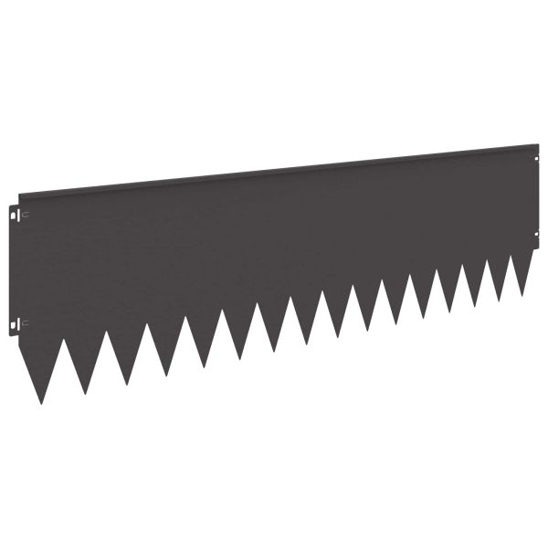 Ограда за трева 10 pcs 103 x 30 см Стомана Черно