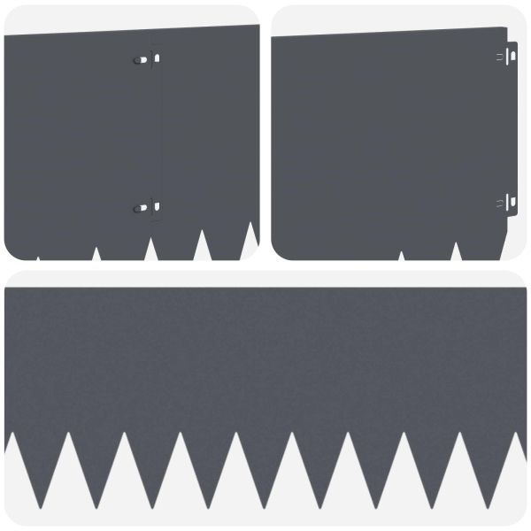 Ограда за трева 10 pcs 103 x 30 см Стомана Антрацит