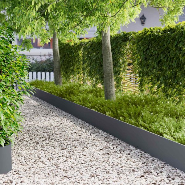 Ограда за трева 20 pcs 103 x 30 см Стомана Антрацит