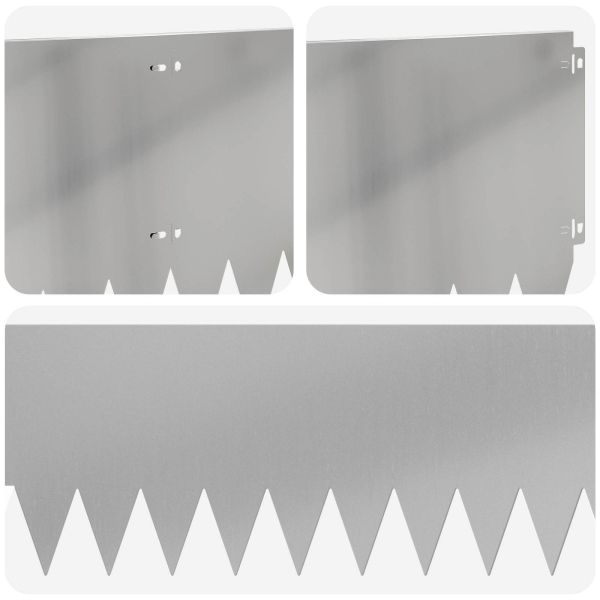 Ограда за трева 10 pcs 103 x 30 см Стомана Сребристо