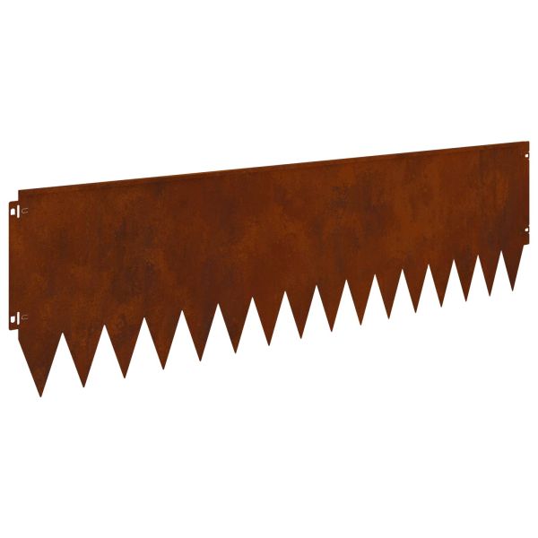 Ограда за трева 10 pcs 103 x 30 см Стомана Ръждясало