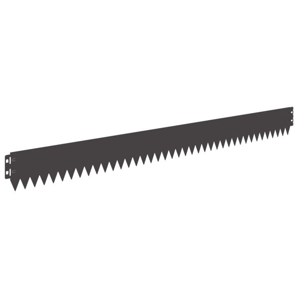 Ограда за трева 30 pcs 103 x 10 см Стомана Черно