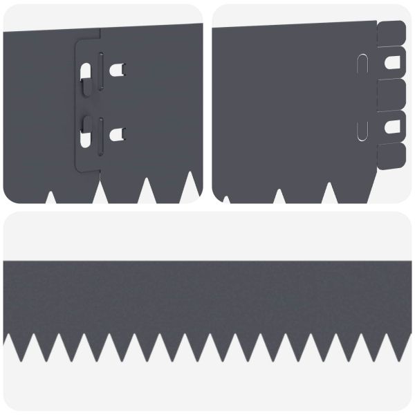 Ограда за трева 50 pcs 103 x 10 см Стомана Антрацит