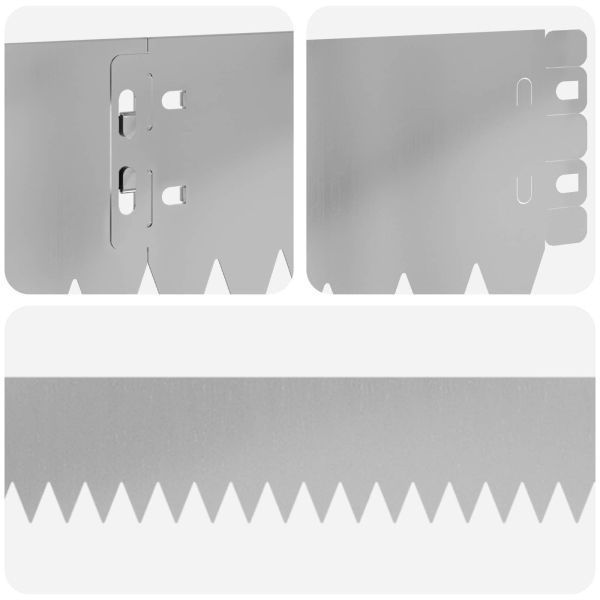 Ограда за трева 20 pcs 103 x 10 см Стомана Сребристо