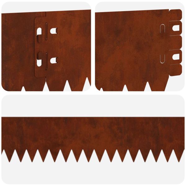 Ограда за трева 30 pcs 103 x 10 см Стомана Ръждясало