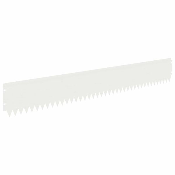 Ограда за трева 10 pcs 103 х 15 см Стомана Бяло