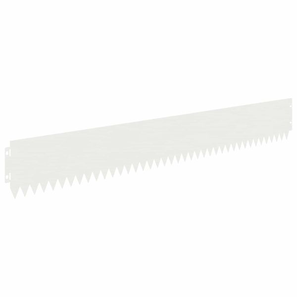 Ограда за трева 20 pcs 103 х 15 см Стомана Бяло
