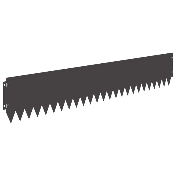 Ограда за трева 10 pcs 103 x 20 см Стомана Черно