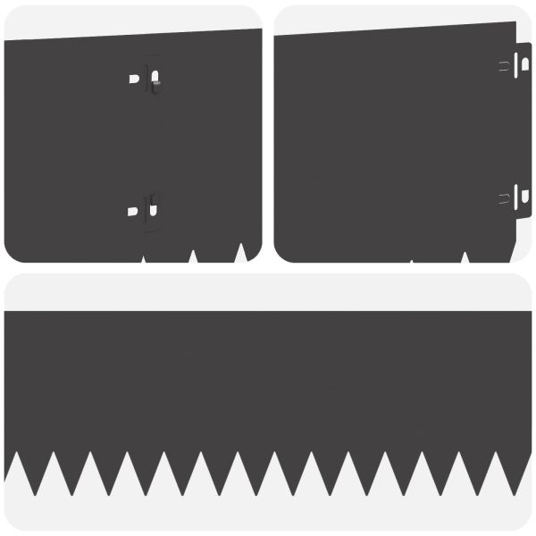 Ограда за трева 10 pcs 103 x 20 см Стомана Черно