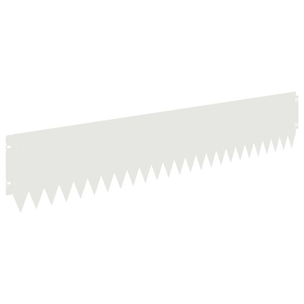 Ограда за трева 10 pcs 103 x 20 см Стомана Бяло