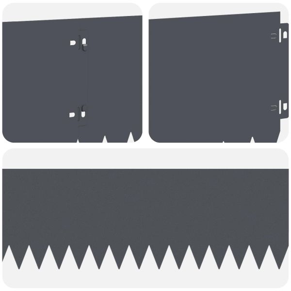 Ограда за трева 10 pcs 103 x 20 см Стомана Антрацит