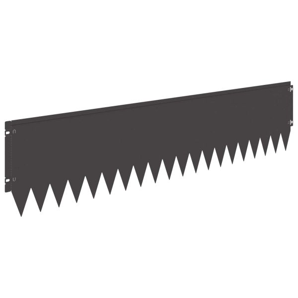 Ограда за трева 10 pcs 103 x 25 см Стомана Черно