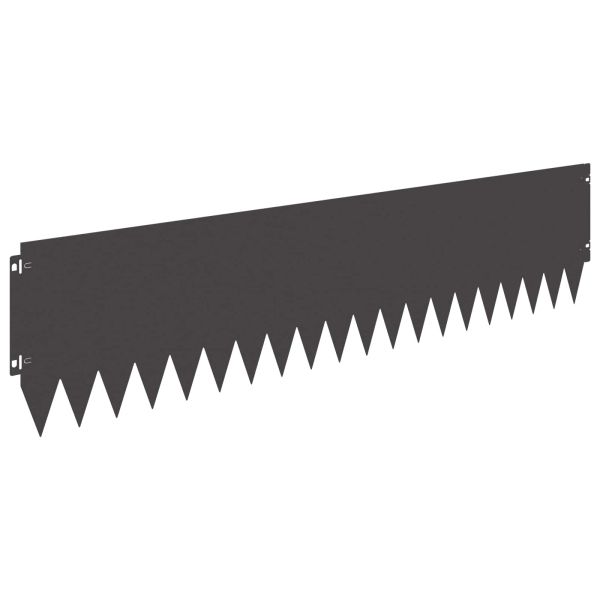 Ограда за трева 20 pcs 103 x 25 см Стомана Черно