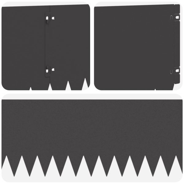 Ограда за трева 20 pcs 103 x 25 см Стомана Черно