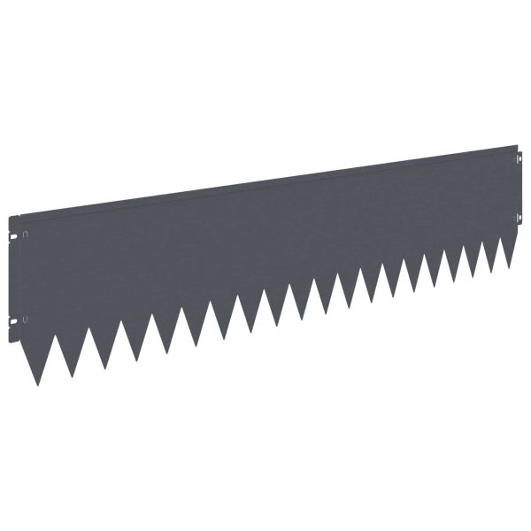 Ограда за трева 10 pcs 103 x 25 см Стомана Антрацит