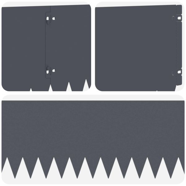 Ограда за трева 10 pcs 103 x 25 см Стомана Антрацит