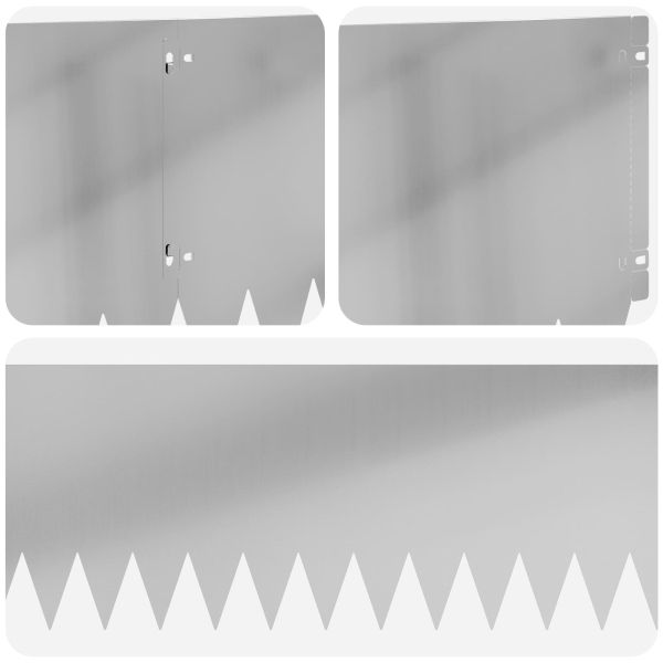 Ограда за трева 10 pcs 103 x 30 см Стомана Сребристо