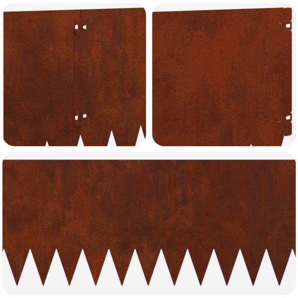 Ограда за трева 20 pcs 103 x 30 см Стомана Ръждясало