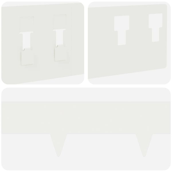 Ограда за трева 10 pcs 100 x 12 cm Стомана Бяло
