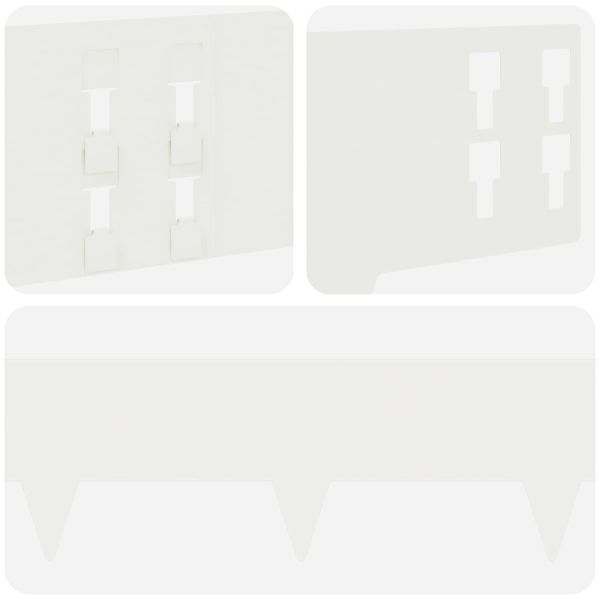 Ограда за трева 50 pcs 100 x 15 cm Стомана Бяло