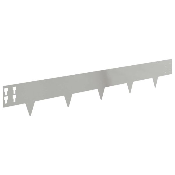 Ограда за трева 10 pcs 100 x 15 cm Стомана Сребристо