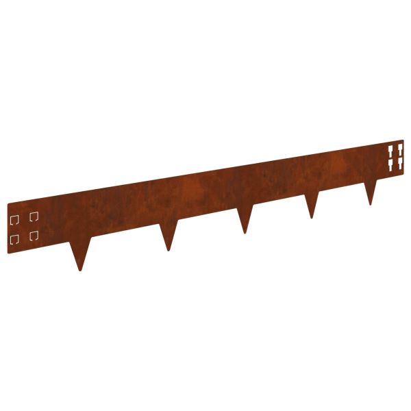 Ограда за трева 20 pcs 100 x 15 cm Стомана Ръждясало
