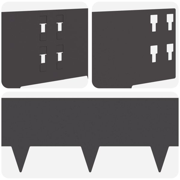 Ограда за трева 20 pcs 100 x 20 cm Стомана Черно