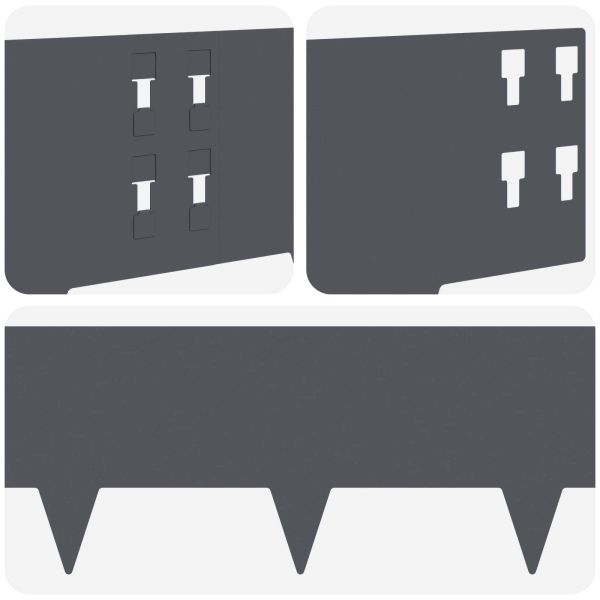 Ограда за трева 30 pcs 100 x 20 cm Стомана Антрацит