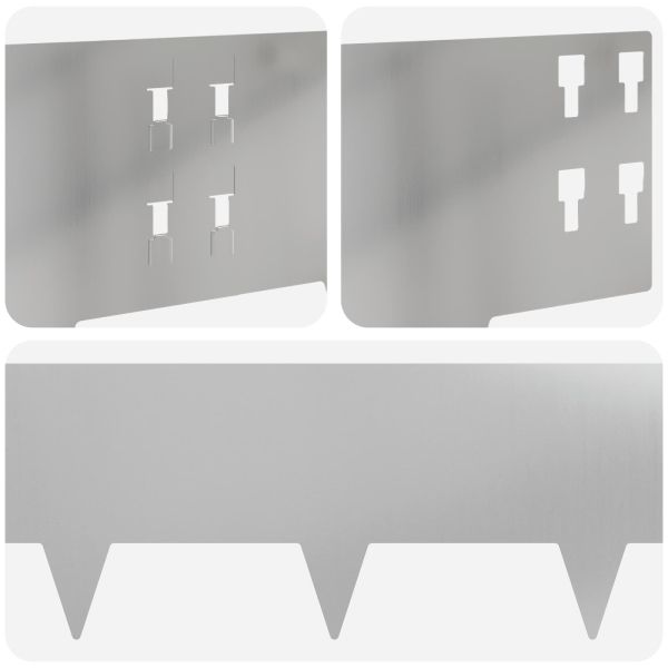 Ограда за трева 20 pcs 100 x 20 cm Стомана Сребристо