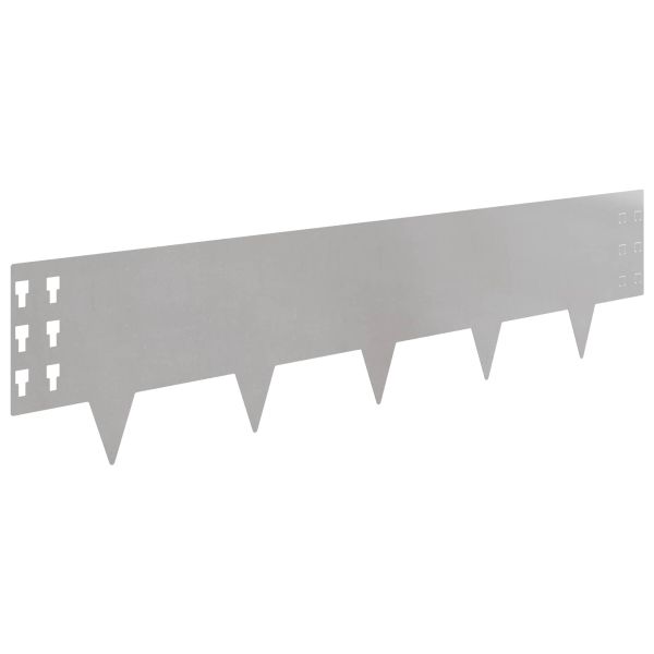 Ограда за трева 30 pcs 100 x 25 cm Стомана Сребристо