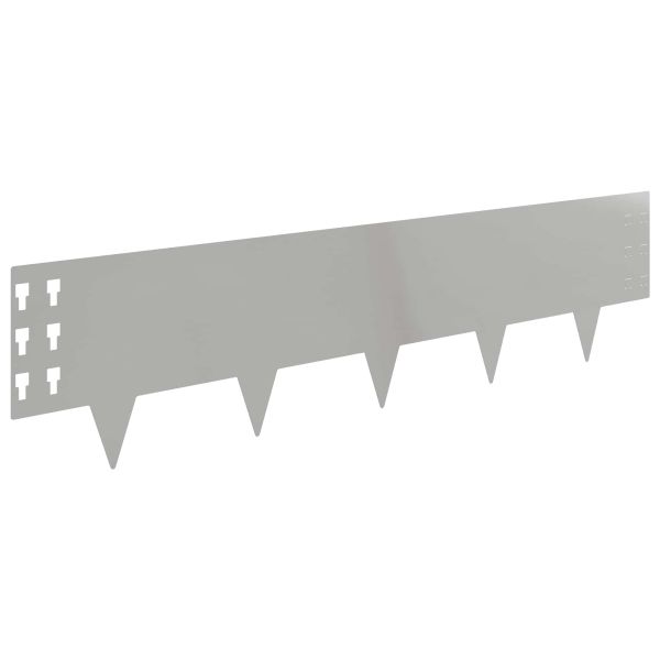 Ограда за трева 10 pcs 100 x 25 cm Стомана Сребристо