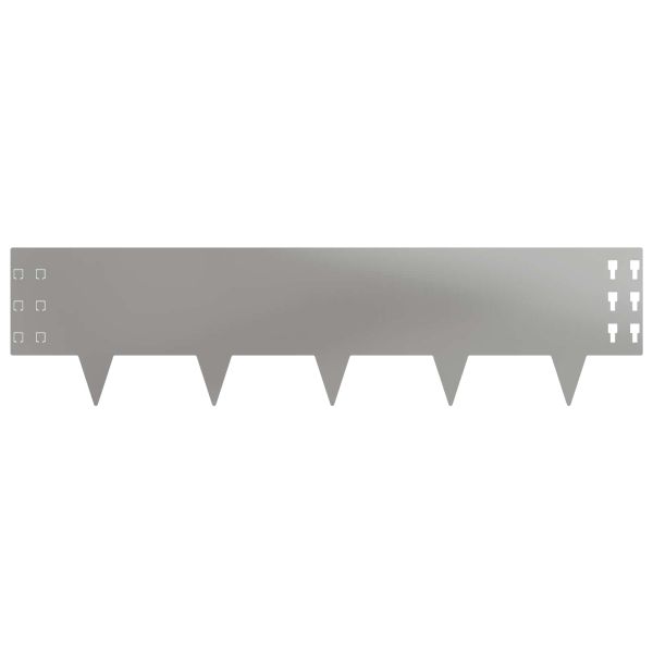 Ограда за трева 10 pcs 100 x 25 cm Стомана Сребристо