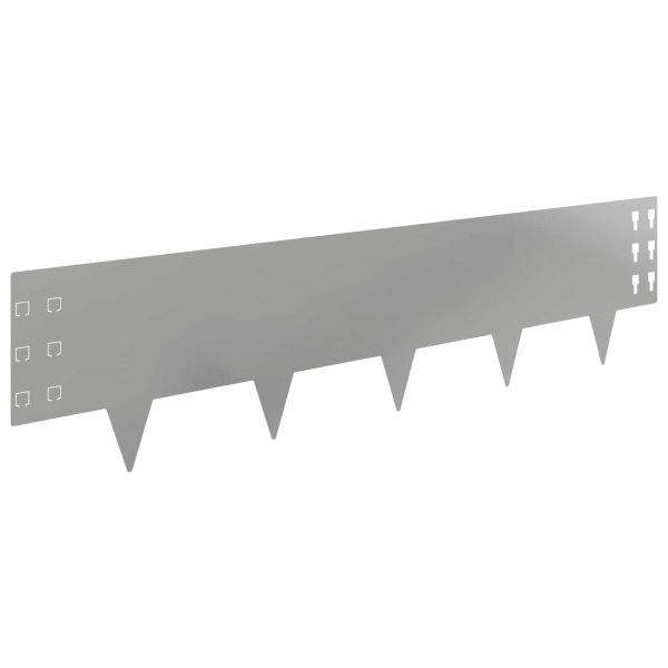Ограда за трева 20 pcs 100 x 25 cm Стомана Сребристо