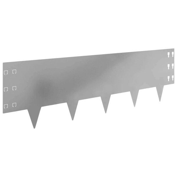 Ограда за трева 10 pcs 100 x 30 cm Стомана Сребристо