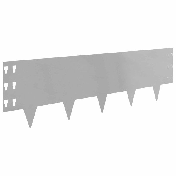 Ограда за трева 20 pcs 100 x 30 cm Стомана Сребристо